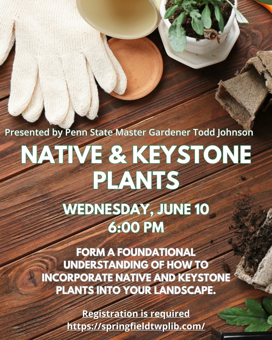 Native & Keystone Plants talk on June 10th at 6pm