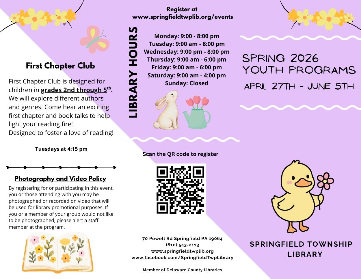 Youth Programs PDF Flyer for April to June