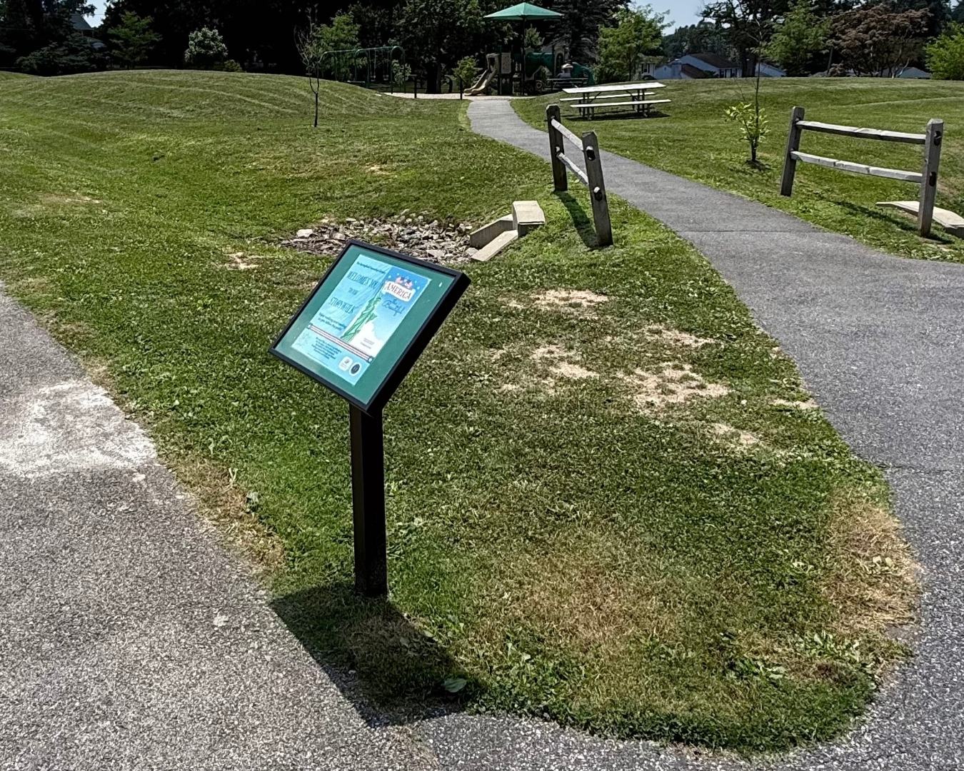 StoryWalk starting area at Meadowgreen Park